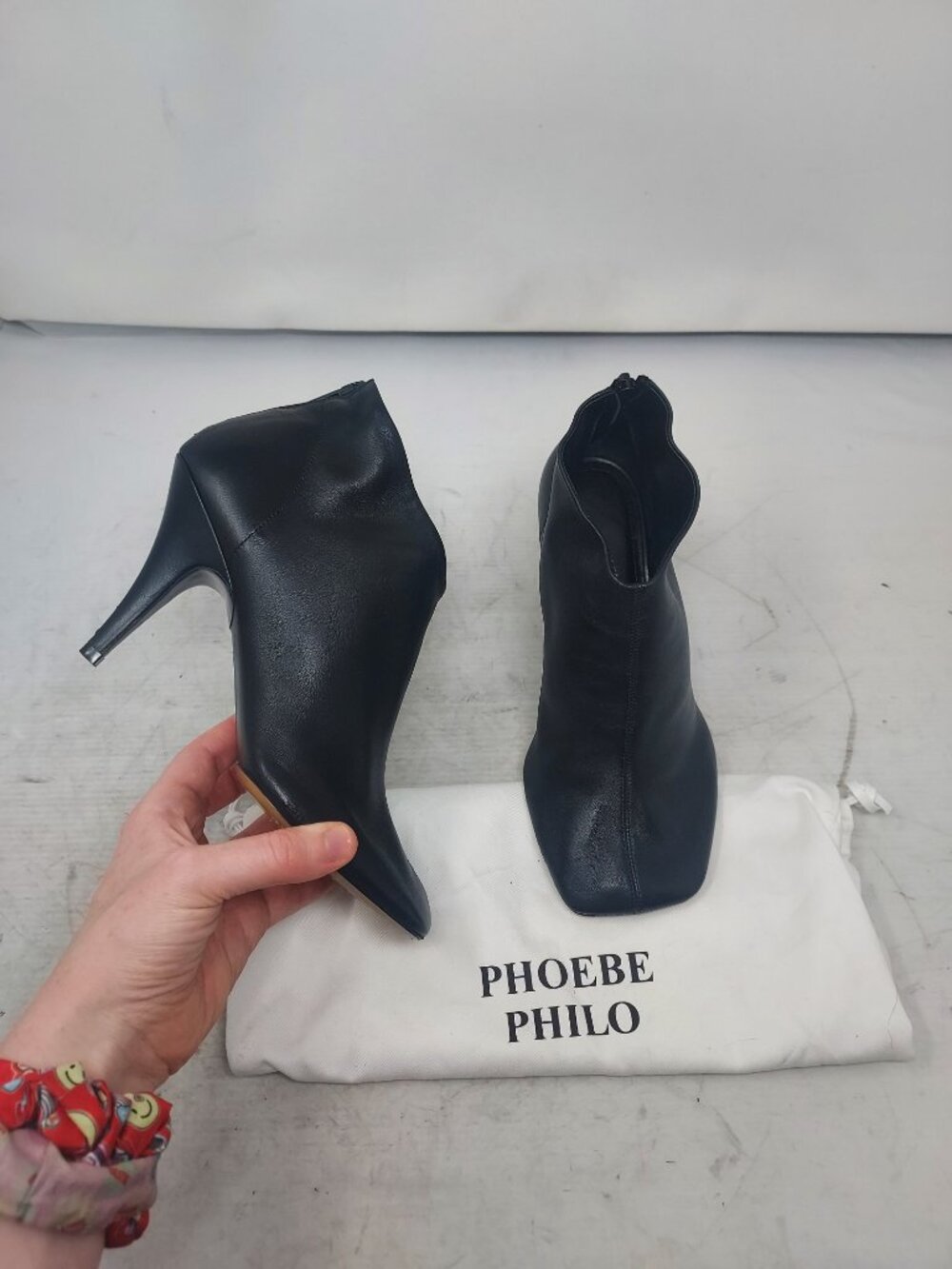 Phoebe Philo WOMENS Black Square Toe Ankle Boot